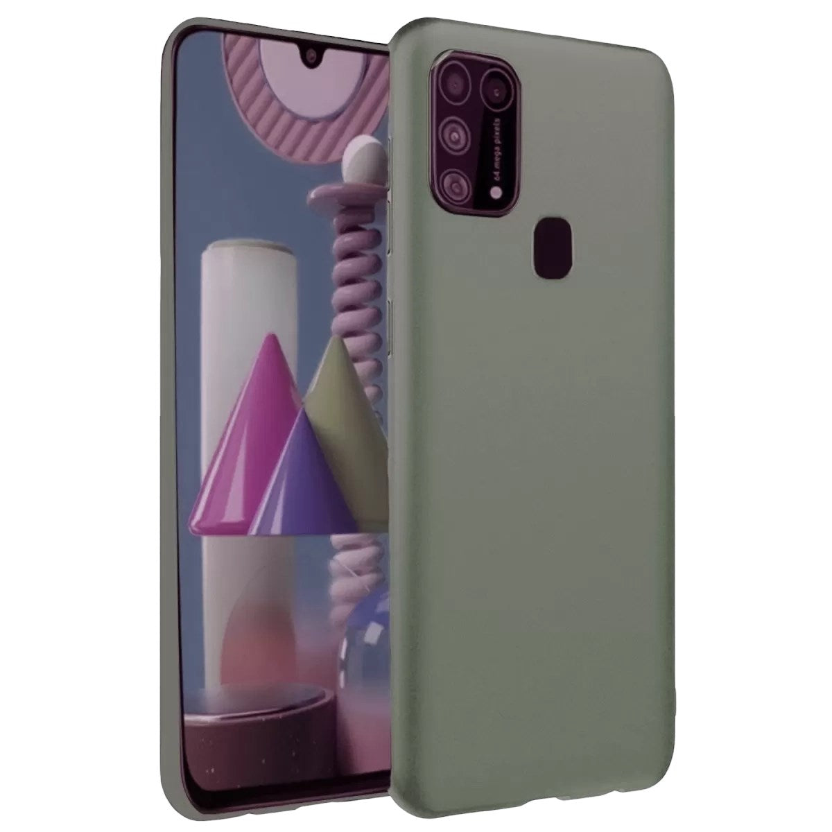 Mey İthalat® Samsung Galaxy M31 Kılıf Nano içi Kadife Silikon - Koyu Yeşil