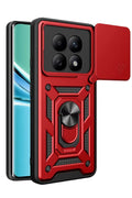 Mey İthalat® Redmi Note 15 4G Pars Lens Yüzüklü Silikon - Kırmızı