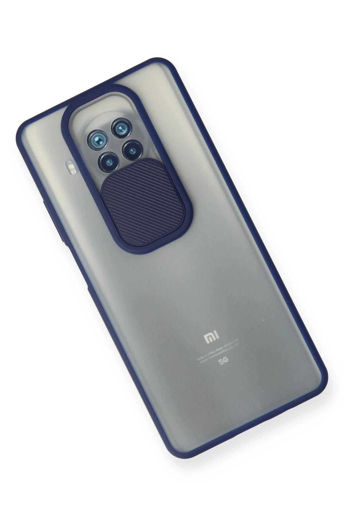 Mey İthalat® Mi 10T Lite Kılıf Palm Buzlu Kamera Sürgülü Silikon - Lacivert