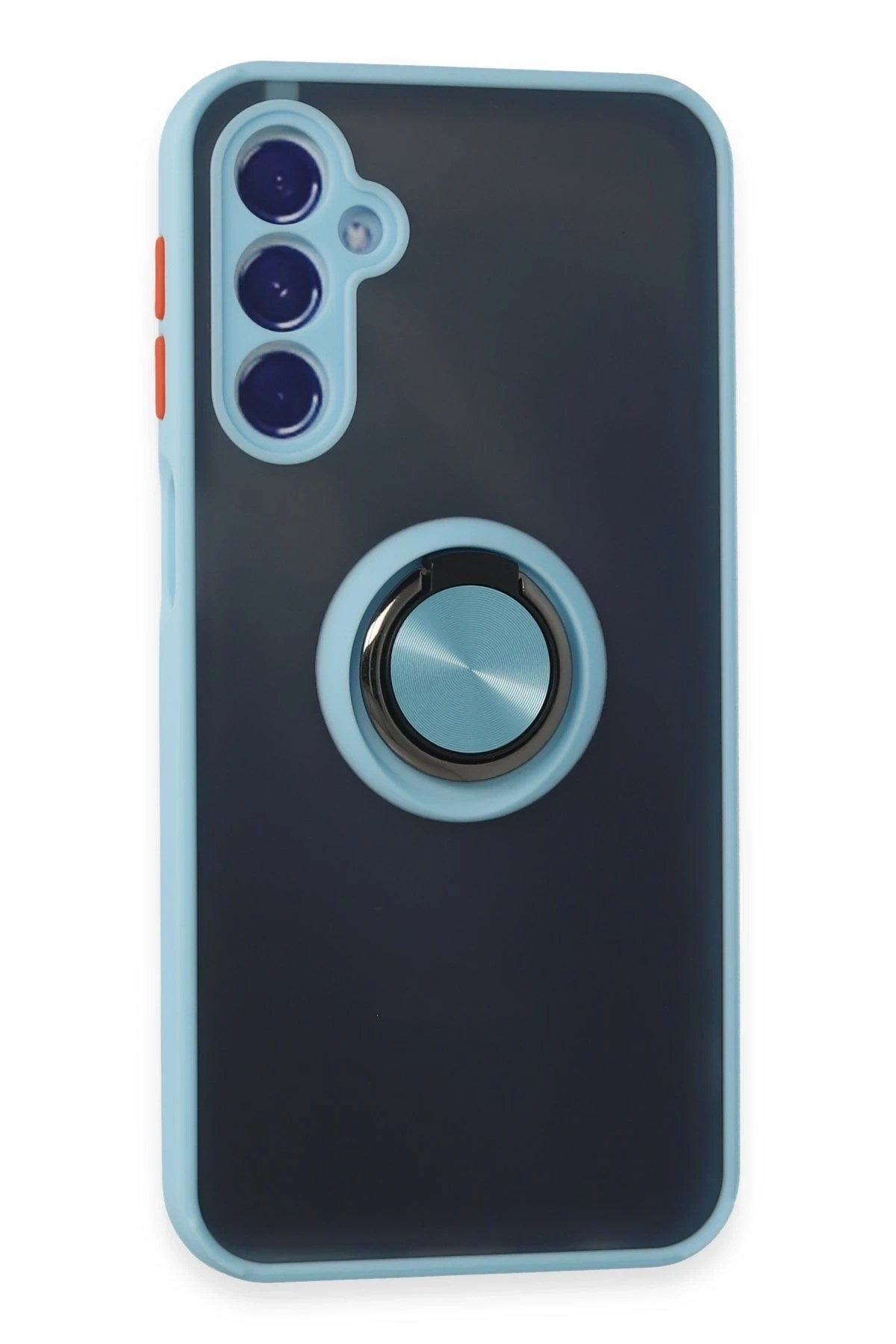 Mey İthalat® Samsung Galaxy M34 5G Kılıf Montreal Yüzüklü Silikon Kapak - Buz Mavi