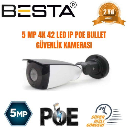 5 MP 5 İÇ MEKAN 5 DIŞ MEKAN KAMERALI IP POE GÜVENLİK SETİ