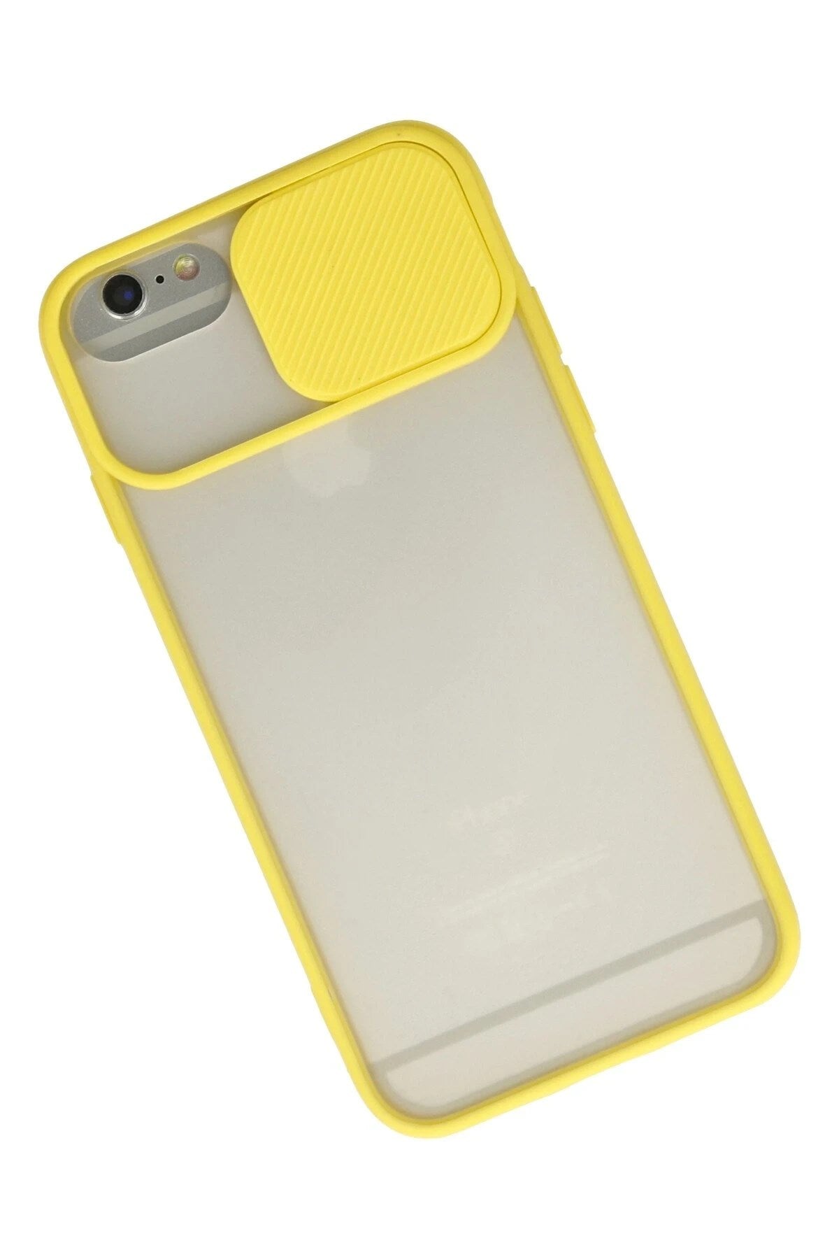 Mey İthalat® iPhone 6 Kılıf Palm Buzlu Kamera Sürgülü Silikon - Sarı