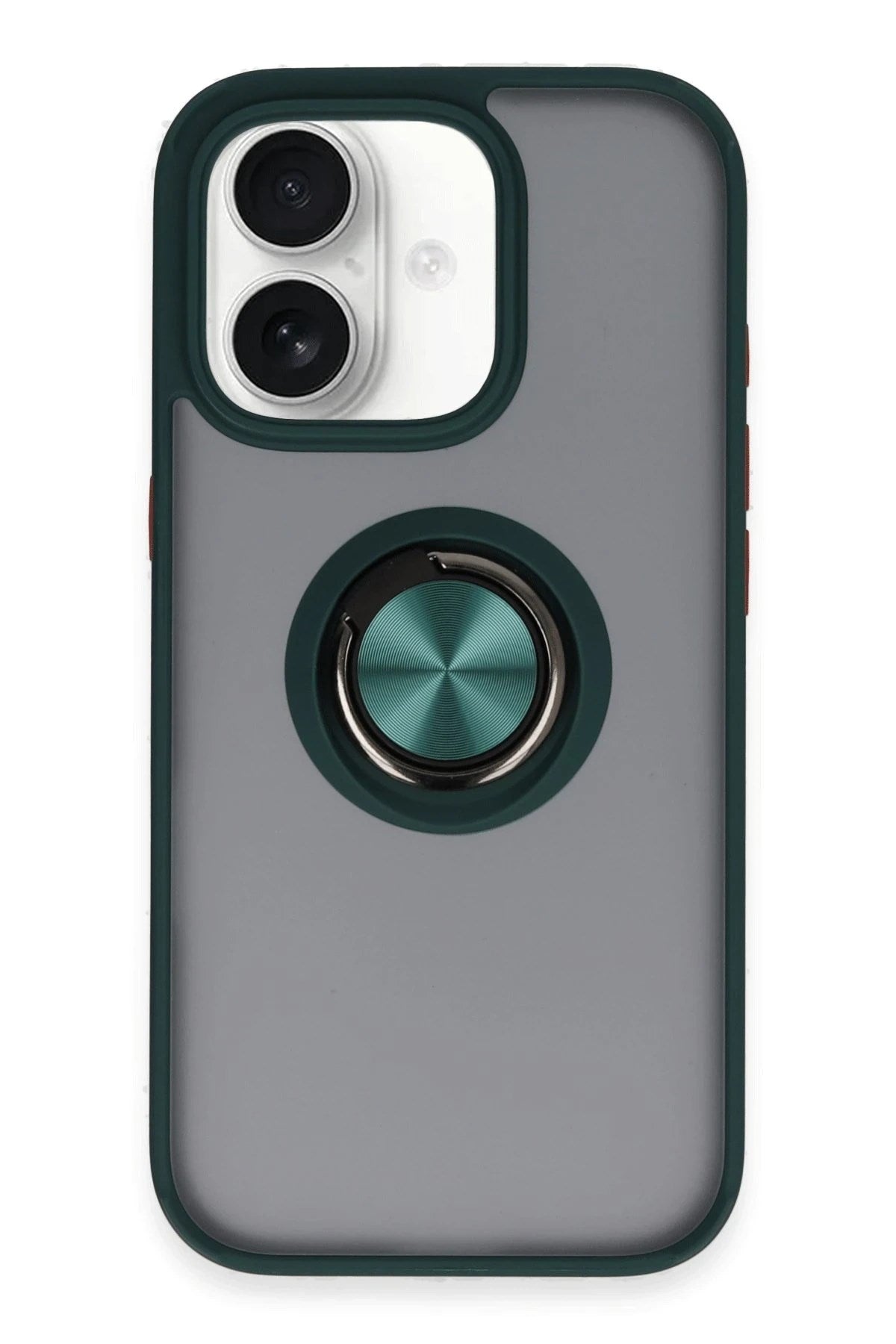 Mey İthalat® iPhone 16 Kılıf Montreal Yüzüklü Silikon Kapak - Yeşil