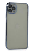 Mey İthalat® iPhone 11 Pro Max Kılıf Lensli Silikon - Açık Mavi