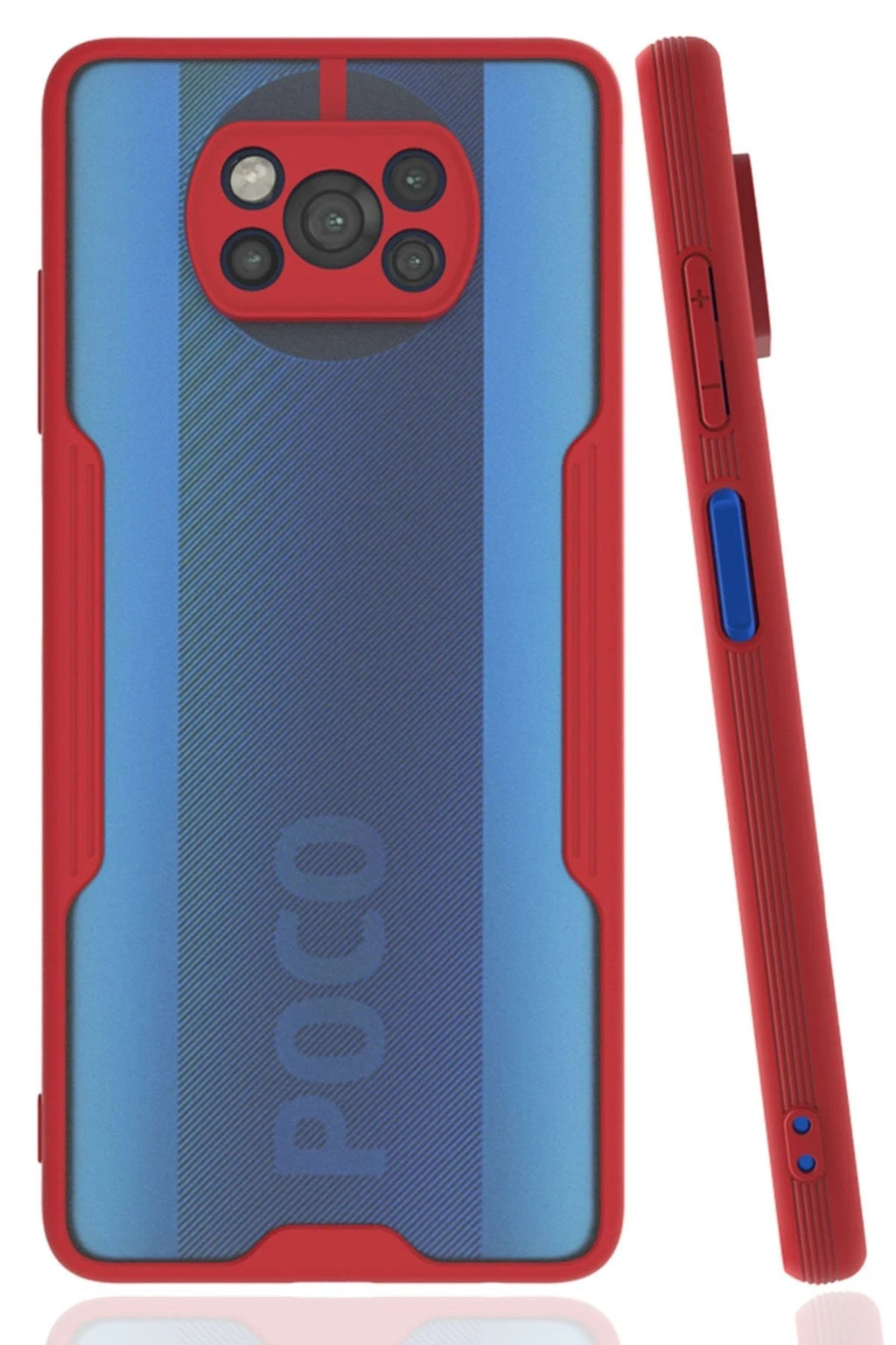 Mey İthalat® Pocophone X3 Kılıf Platin Silikon - Kırmızı