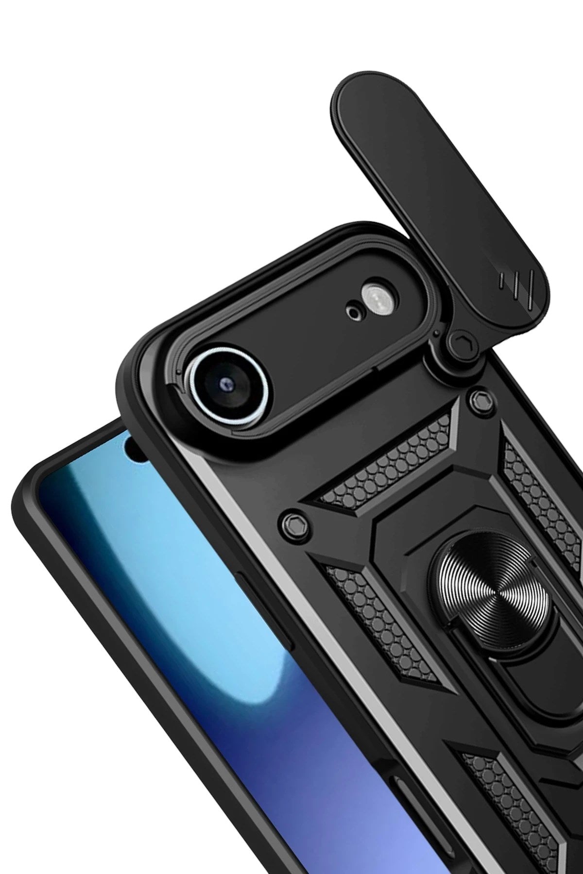 Mey İthalat® iPhone 17 Air Pars Lens Yüzüklü Silikon - Siyah