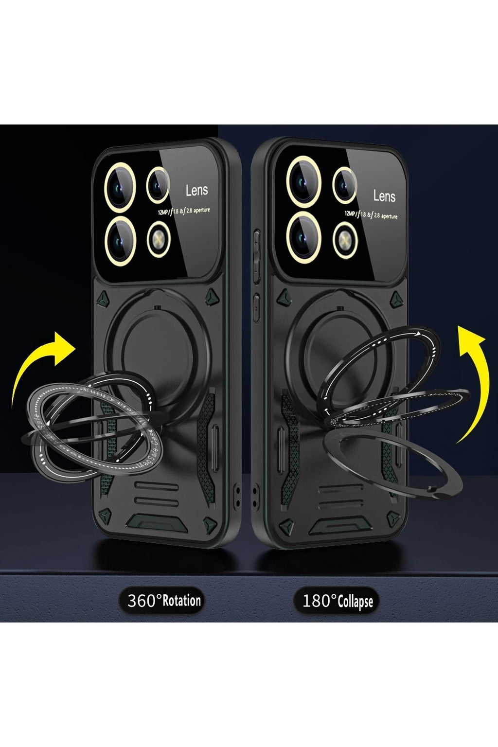 Mey İthalat® Redmi Note 13 Pro 5G Kılıf Joy Lens Standlı Kapak - Kırmızı