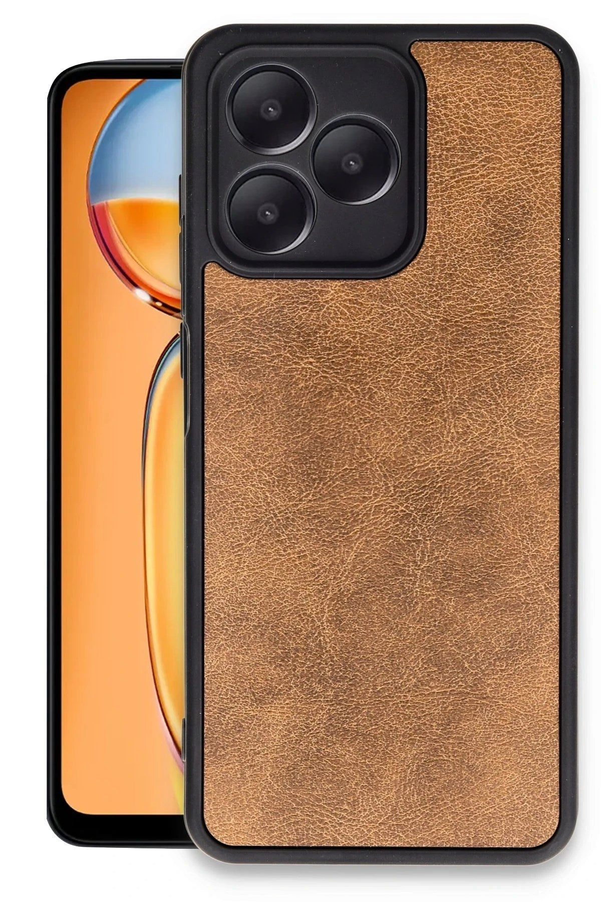 Mey İthalat® Realme Note 50 4G Kılıf Aras Deri Kapak - Taba