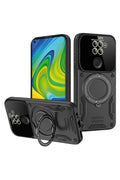 Mey İthalat® Redmi Note 9 Joy Lens Standlı Kapak - Siyah