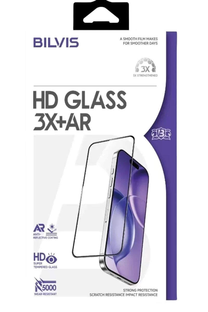 Mey İthalat® iPhone 16 Pro Max Bilvis 3X AR HD Cam Ekran Koruyucu - Siyah