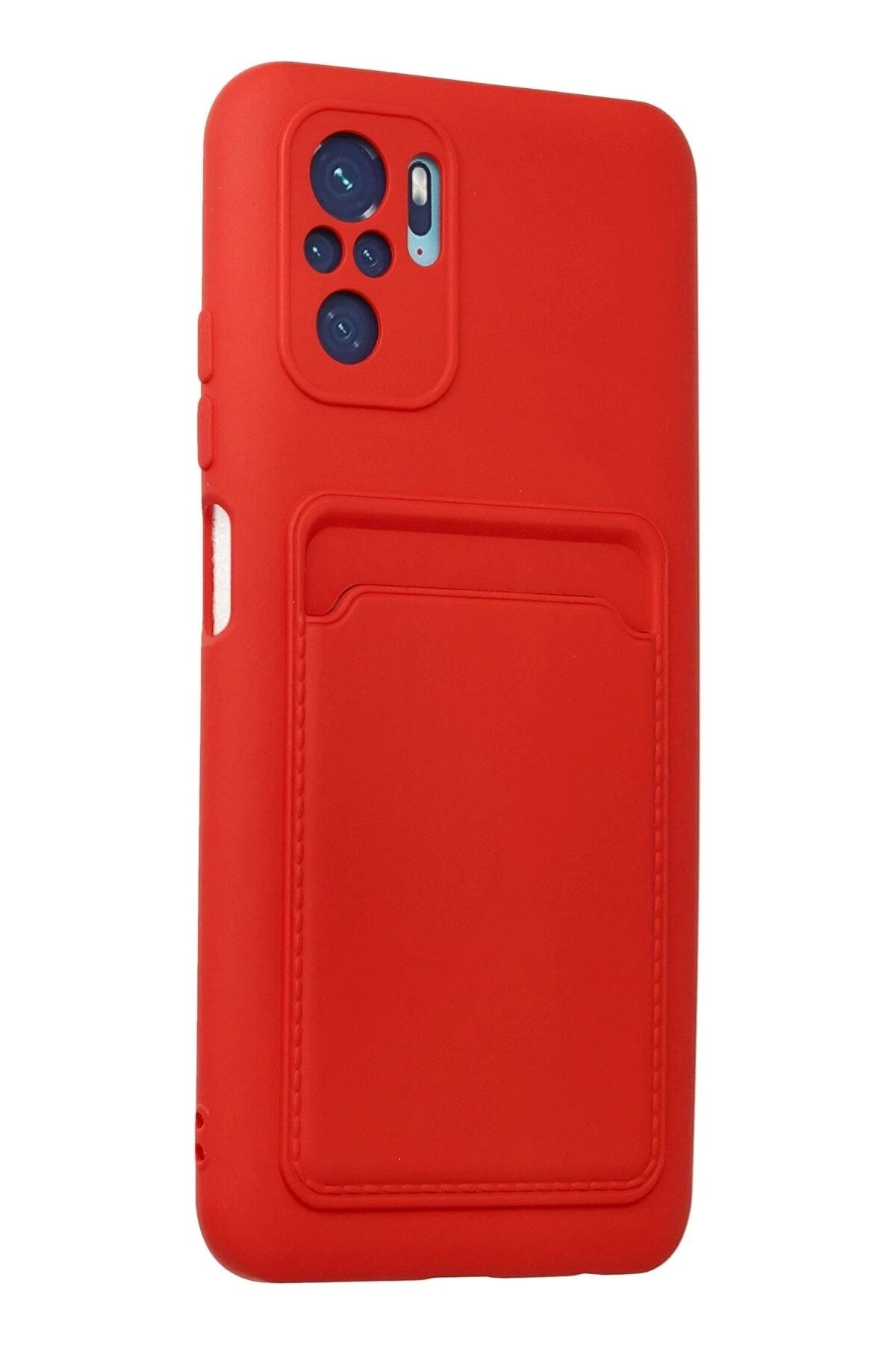 Mey İthalat® Redmi Note 10S Kılıf Kelvin Kartvizitli Silikon - Kırmızı