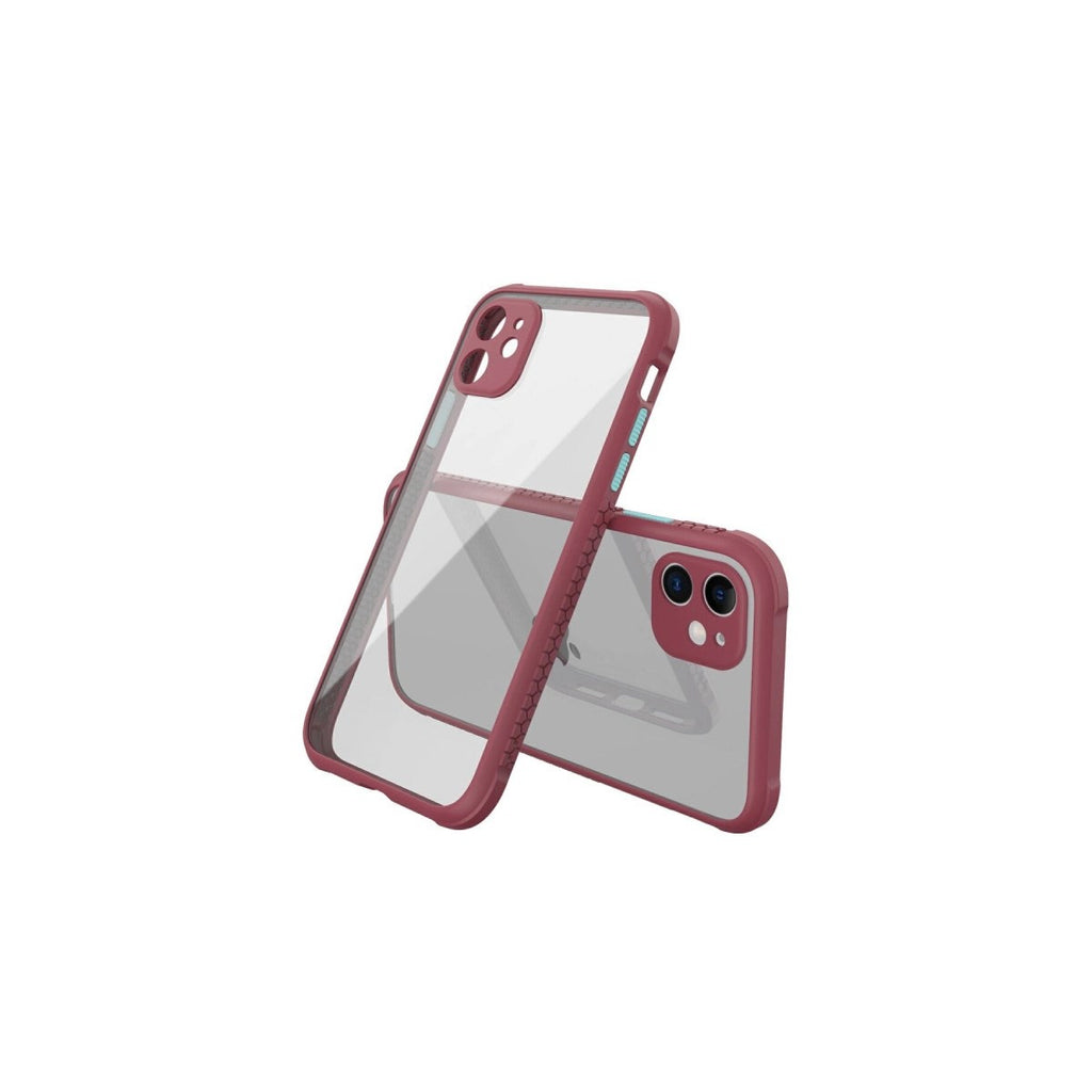 Mey İthalat® iPhone 12 Mini Kılıf Miami Şeffaf Silikon - Fuşya