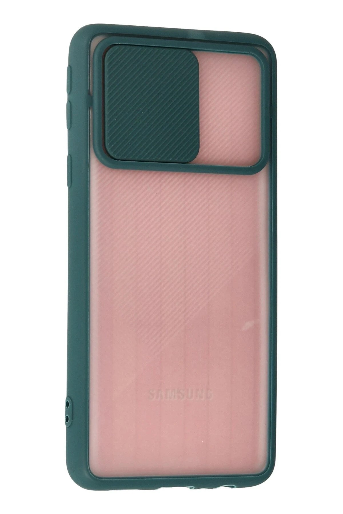 Mey İthalat® Samsung Galaxy A01 Core Kılıf Palm Buzlu Kamera Sürgülü Silikon - Yeşil