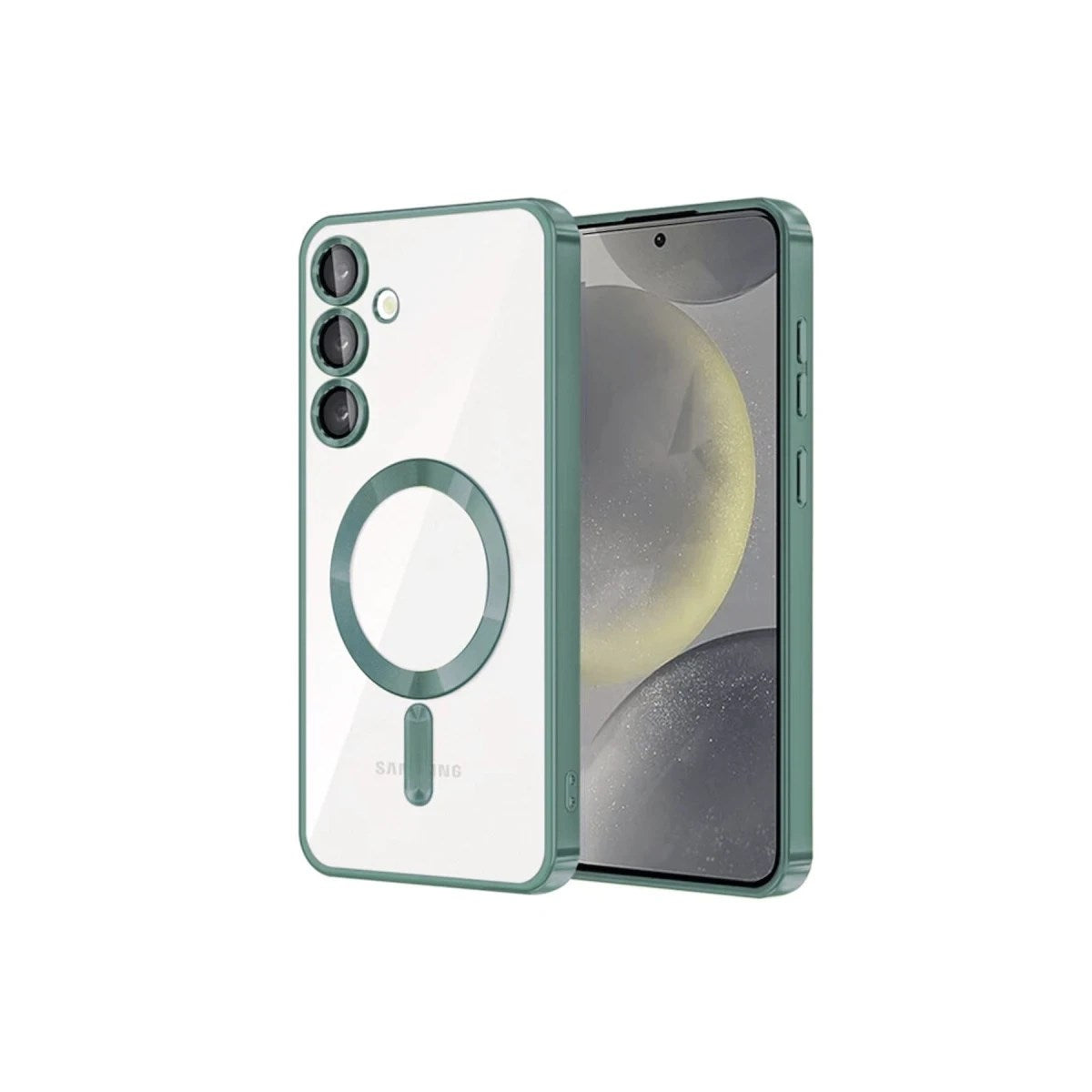 Mey İthalat® Samsung Galaxy S24 Kılıf Kross Magneticsafe Kapak - Koyu Yeşil