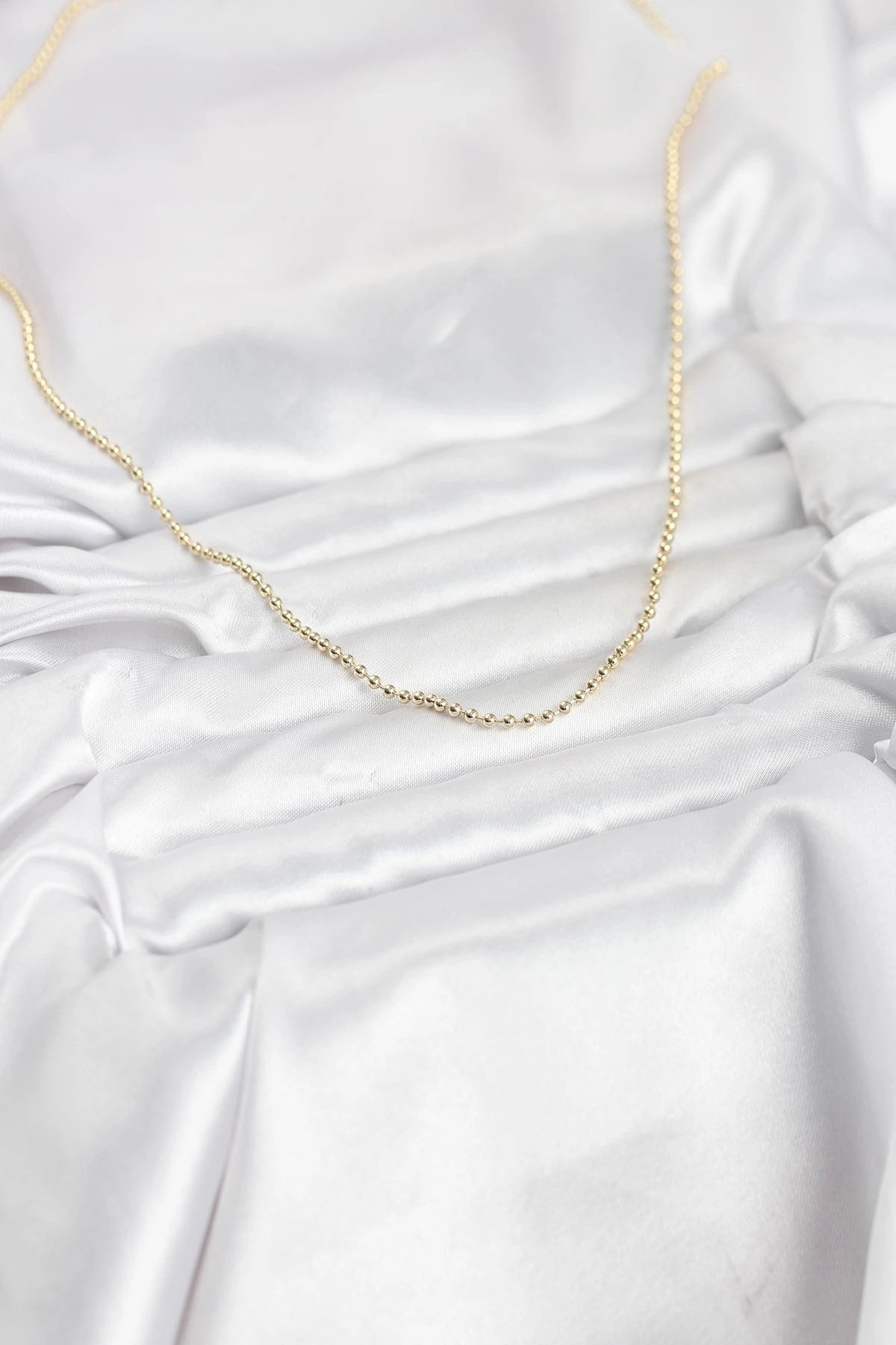 Mey İthalat® CM 14K Gold Renk Top Zincirli Model 60 cm Kadın Kolye