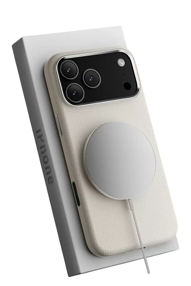Mey İthalat® iPhone 17 Pro Wonder Deri Magsafe Kapak - Beyaz