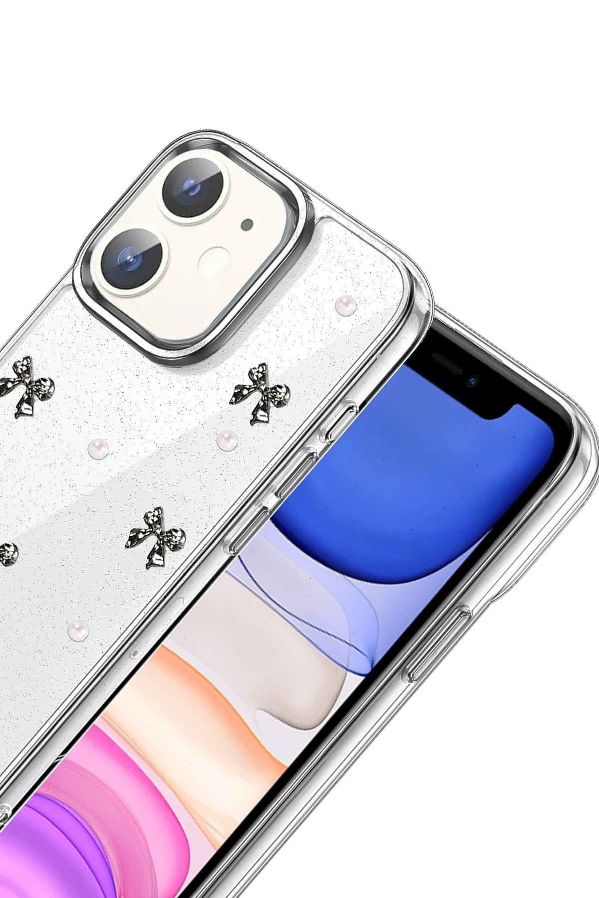 Mey İthalat® iPhone 12 Fiyonk Desenli Kapak - Desen 8