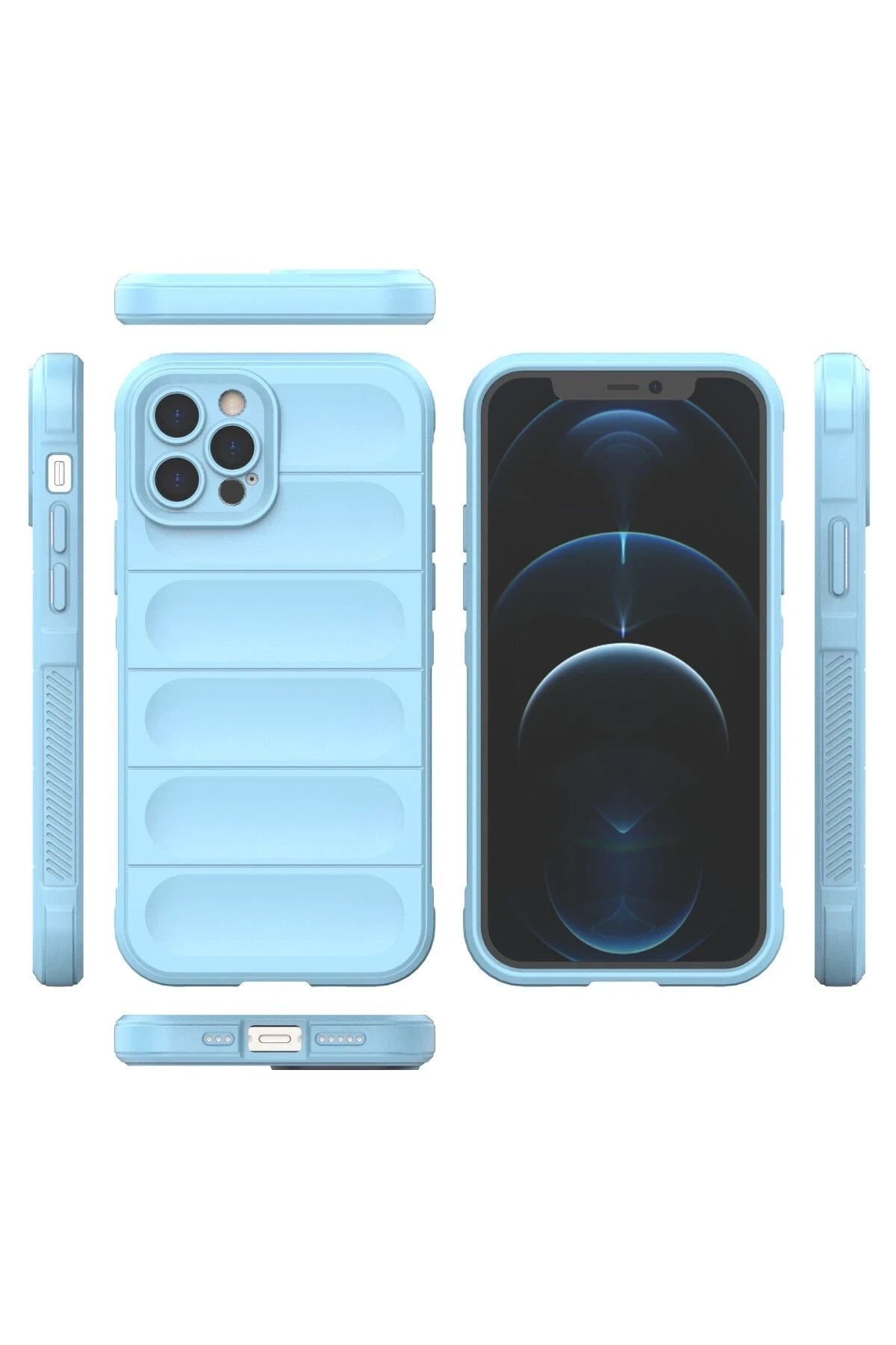 Mey İthalat® iPhone 12 Pro Kılıf Optimum Silikon - Sky Blue