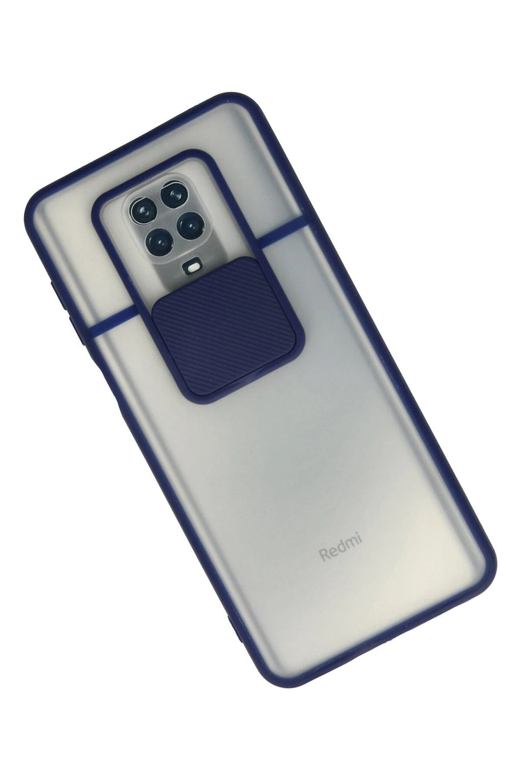 Mey İthalat® Redmi Note 9 Pro Kılıf Palm Buzlu Kamera Sürgülü Silikon - Lacivert