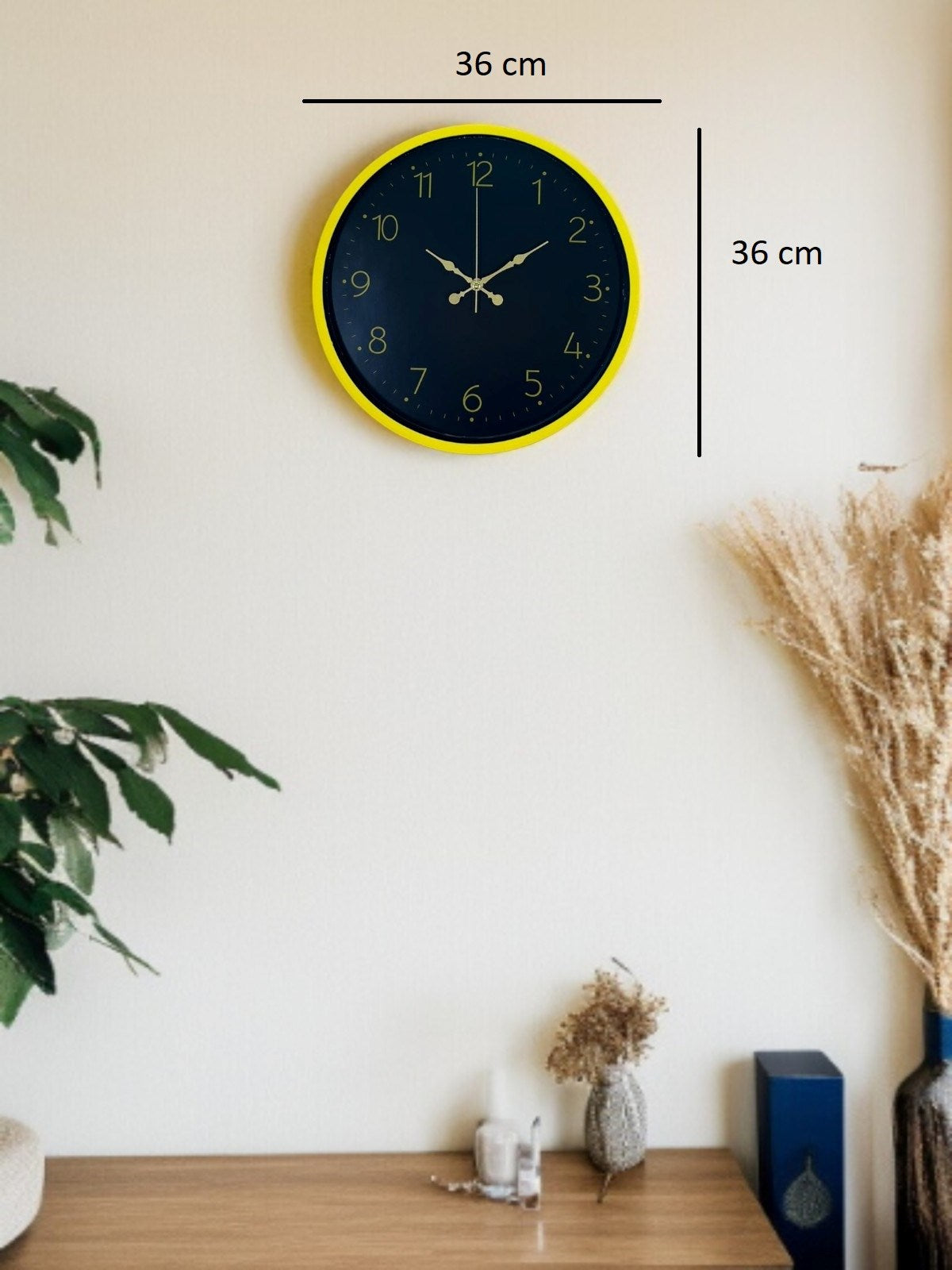 36 Cm Sarı Şık Duvar Saati