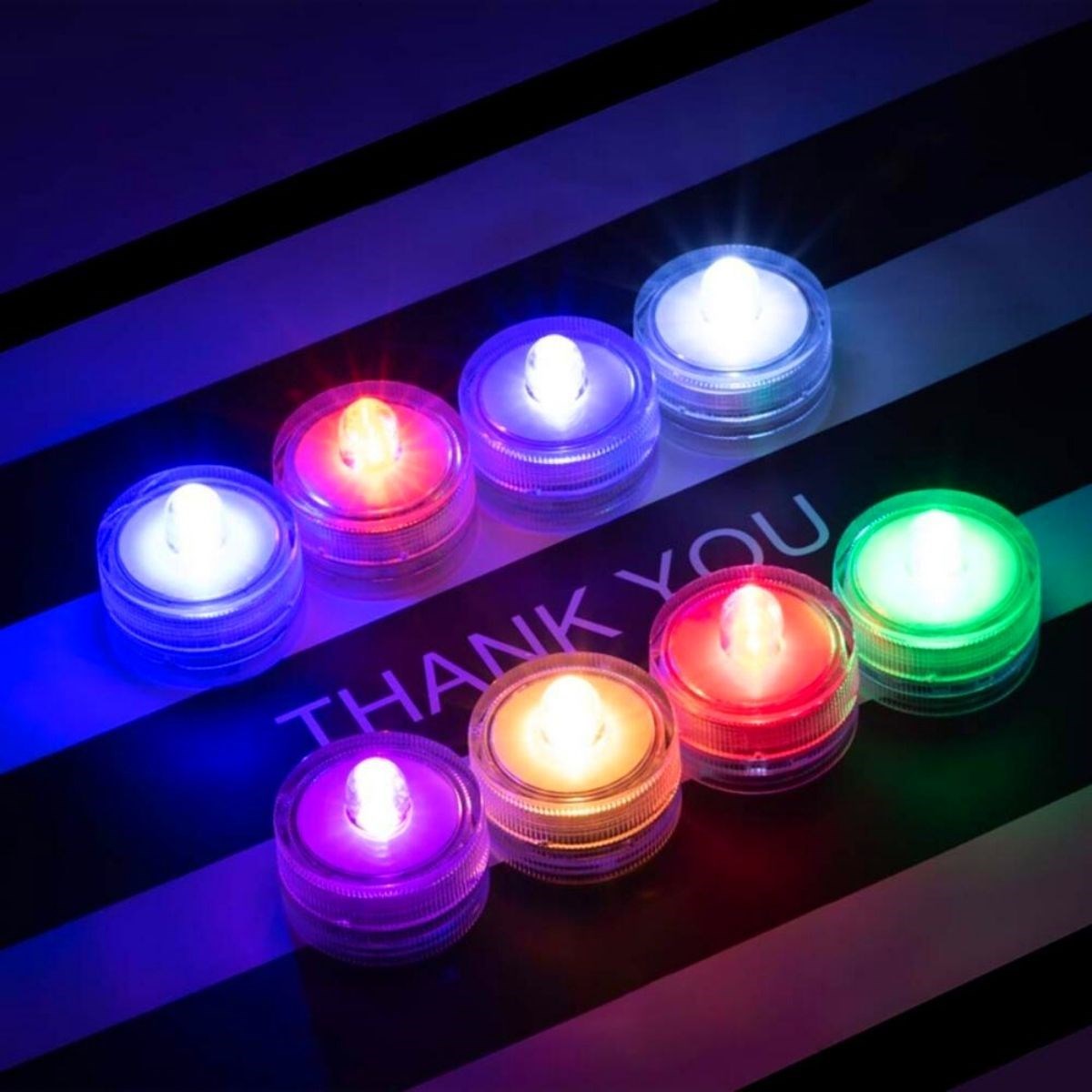 Su Geçirmez Led Mum Dekoratif Mini Su Altı Aydınlatması 12li Set