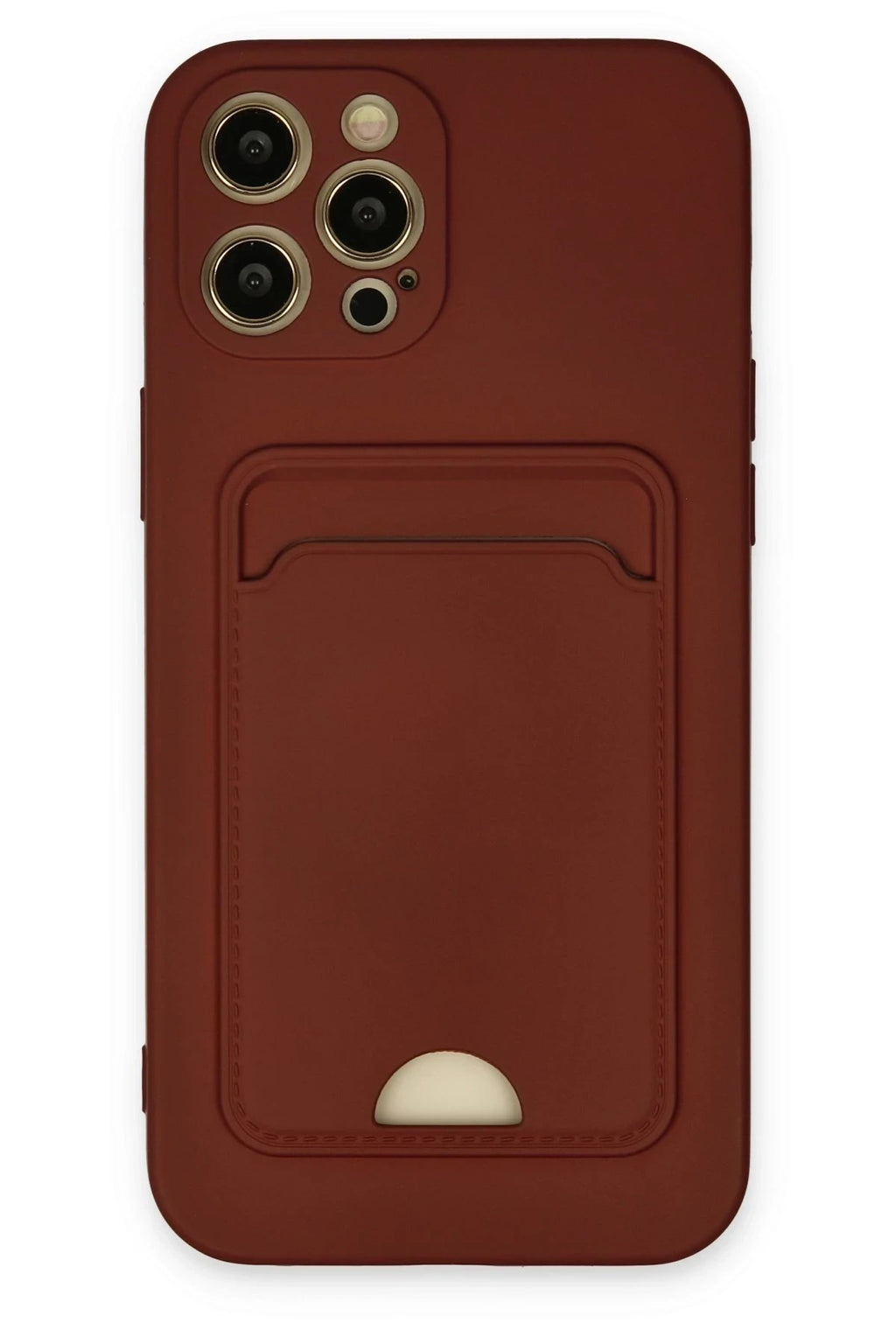 Mey İthalat® iPhone 12 Pro Max Kılıf Kelvin Kartvizitli Silikon - Bordo