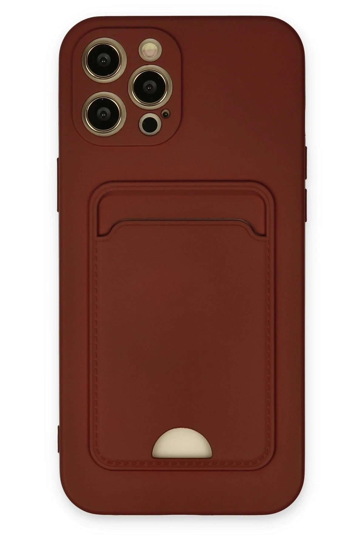Mey İthalat® iPhone 12 Pro Max Kılıf Kelvin Kartvizitli Silikon - Bordo