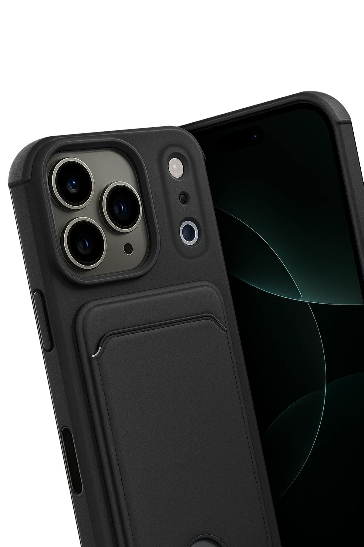 Mey İthalat® iPhone 17 Pro Max Kelvin Kartvizitli Silikon - Siyah