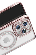 Mey İthalat® iPhone 16 Pro Max Kılıf Joke Simli Magneticsafe Kılıf - Pembe