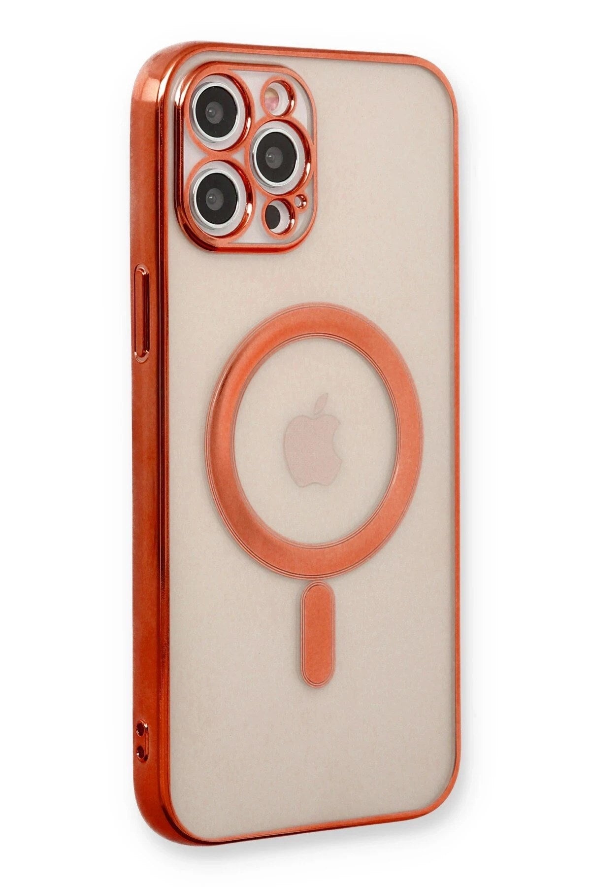 Mey İthalat® iPhone 12 Pro Kılıf Magneticsafe Lazer Silikon - Kırmızı