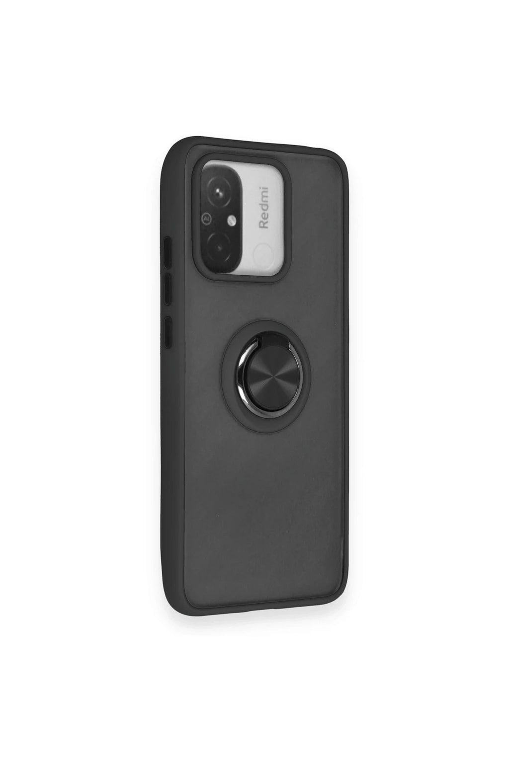 Mey İthalat® Redmi 12C Kılıf Montreal Yüzüklü Silikon Kapak - Siyah
