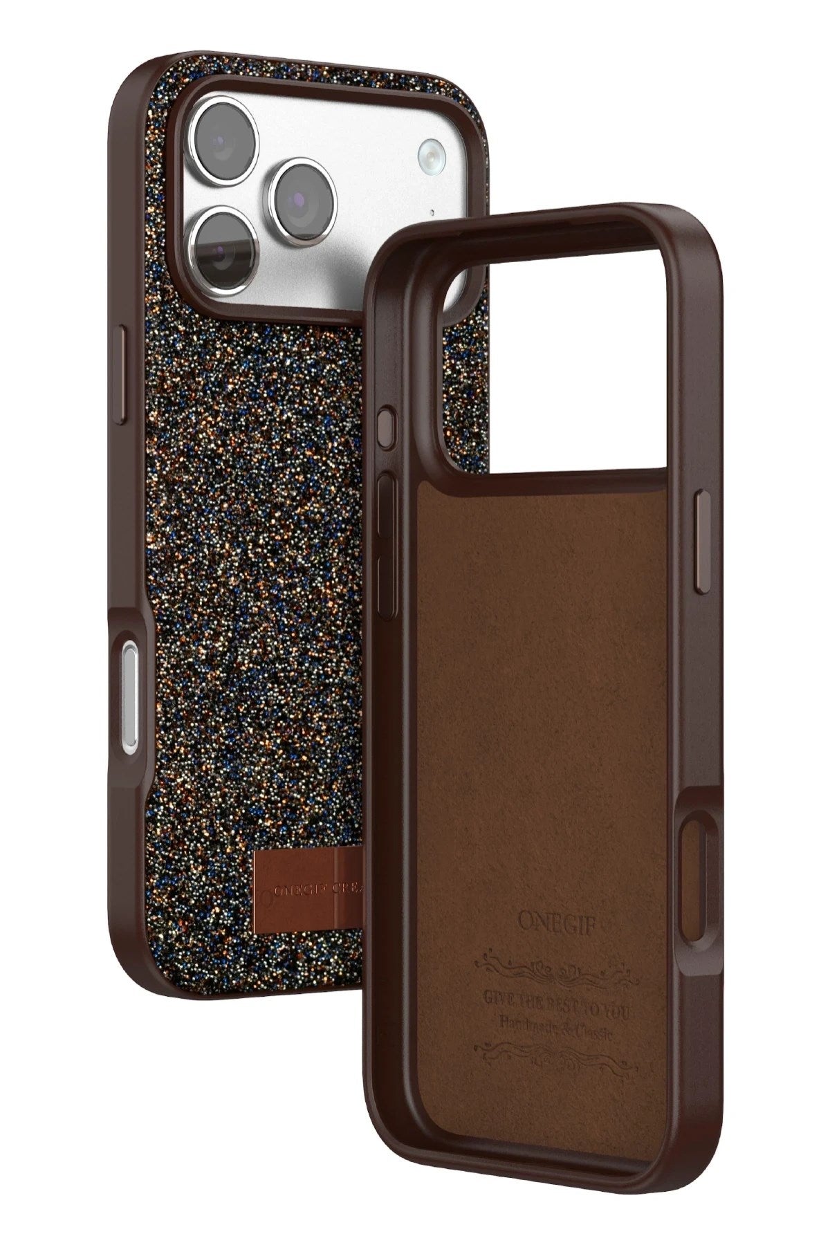 Mey İthalat® iPhone 17 Pro Max Bright Simli Kapak - Gold