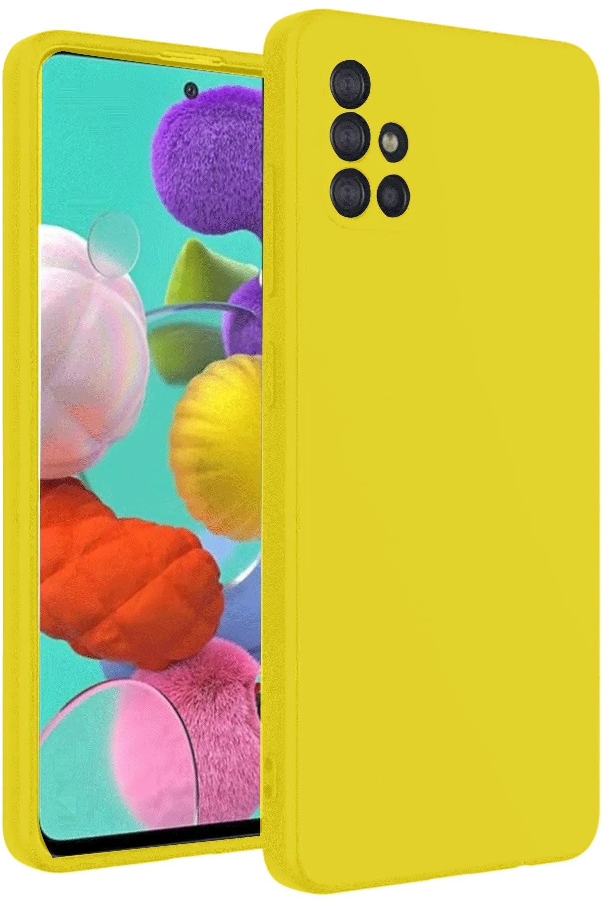 Mey İthalat® Samsung Galaxy A31 Kılıf Nano içi Kadife Silikon - Sarı