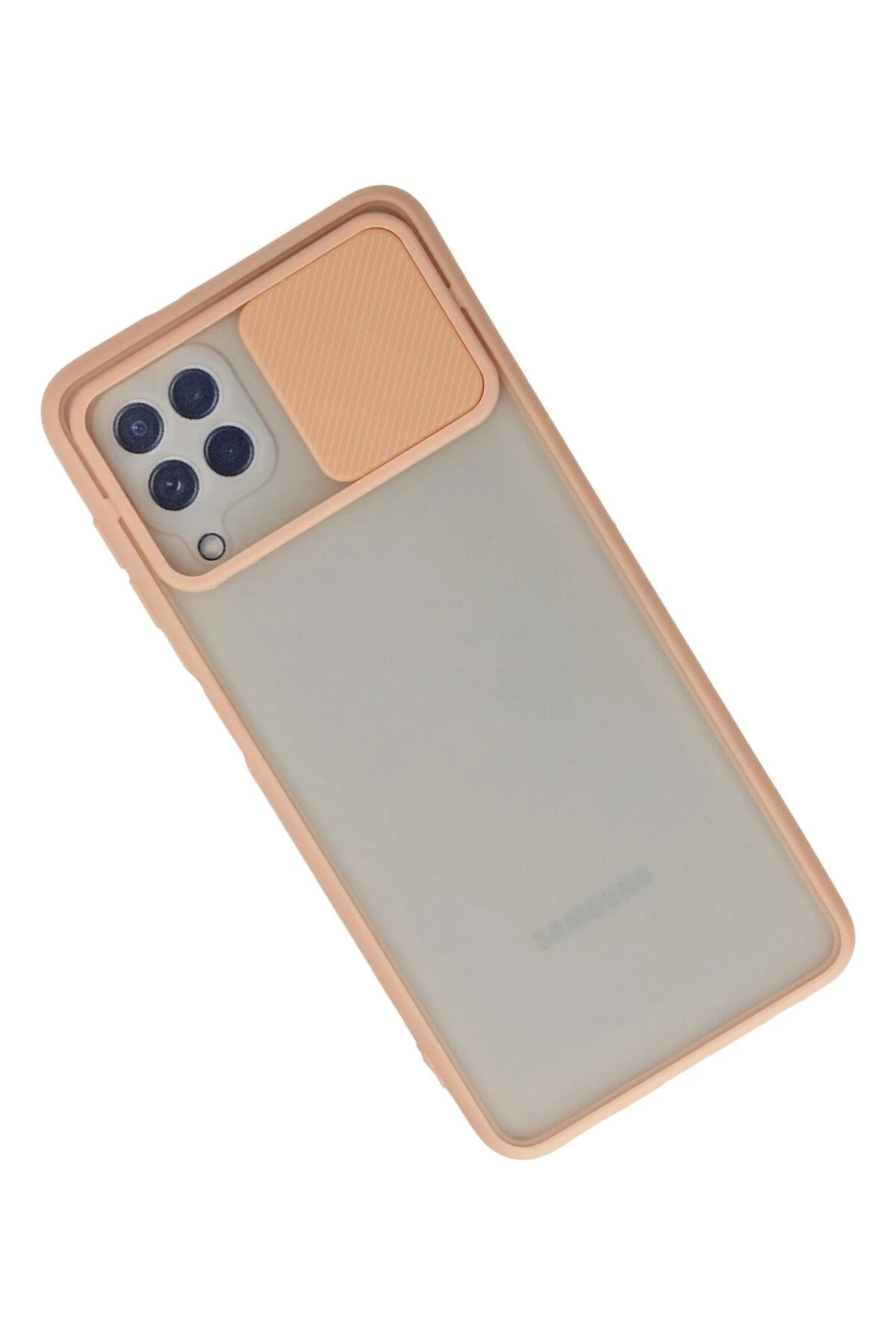 Mey İthalat® Samsung Galaxy A22 Kılıf Palm Buzlu Kamera Sürgülü Silikon - Pembe
