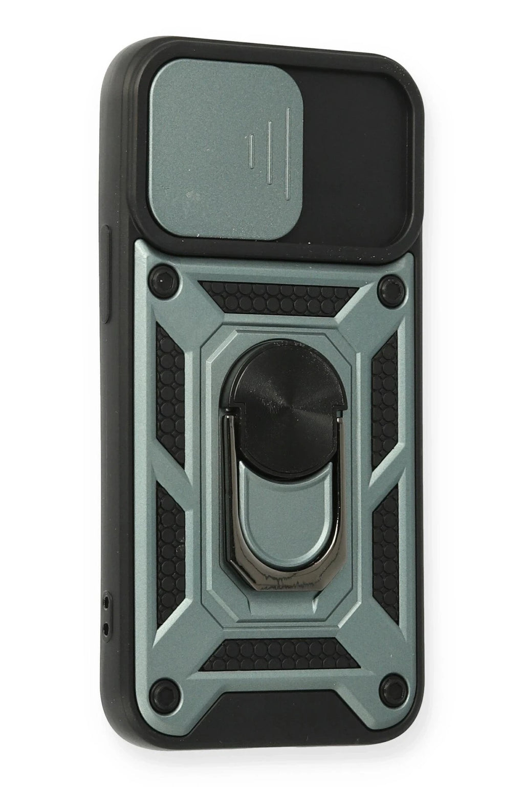 Mey İthalat® iPhone 11 Kılıf Pars Lens Yüzüklü Silikon - Yeşil