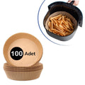 100 Adet Air Fryer Pişirme Kağıdı Tek Kullanımlık Yağlı Kağıdı Yuvarlak Tabak Model
