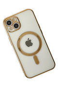 Mey İthalat® iPhone 14 Plus Kılıf Magneticsafe Lazer Silikon - Gold