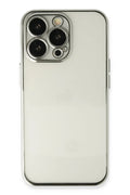 Mey İthalat® iPhone 14 Pro Max Kılıf Lensli Silikon - Gümüş