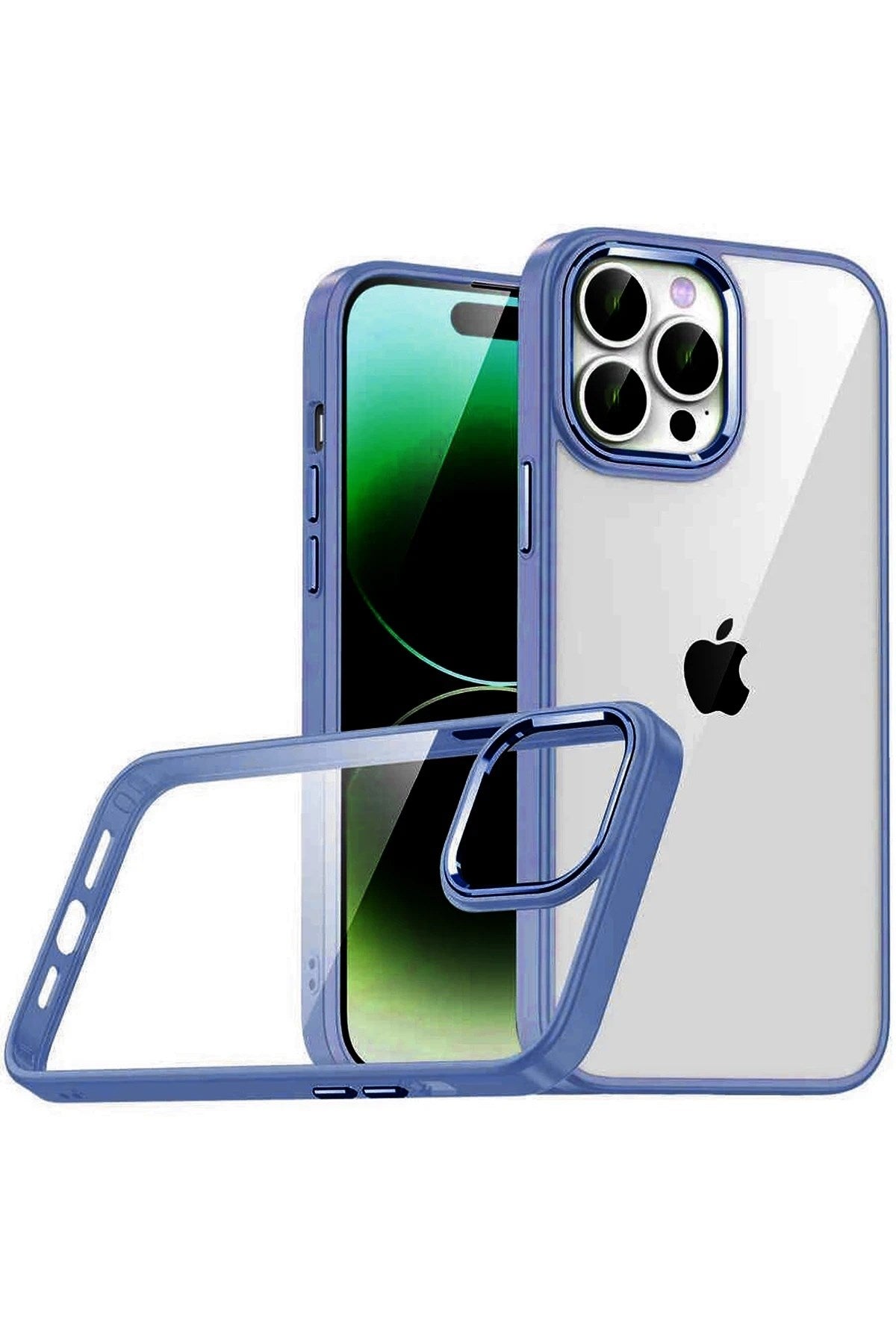 Mey İthalat® iPhone 15 Pro Max Lensli Silikon - Lacivert