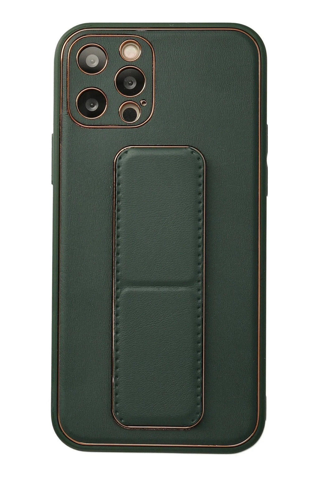 Mey İthalat® iPhone 12 Pro Kılıf Coco Deri Standlı Kapak - Yeşil