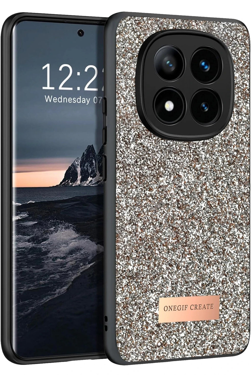 Mey İthalat® Redmi Note 14 Pro 4G Bright Simli Kapak - Gold