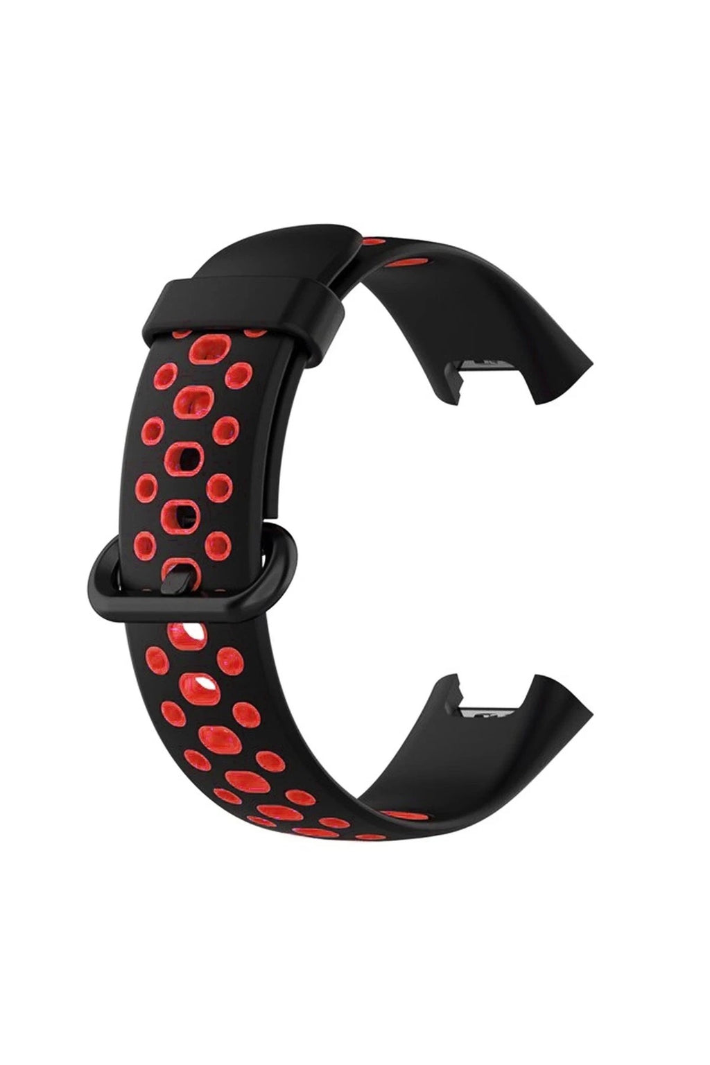 Mey İthalat® Redmi Watch 2 Spor Delikli Kordon - Siyah-Kırmızı
