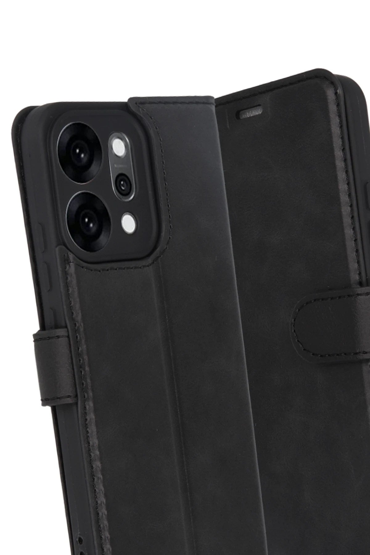 Mey İthalat® Reno 14 Trend S Plus Kapaklı Kılıf - Siyah