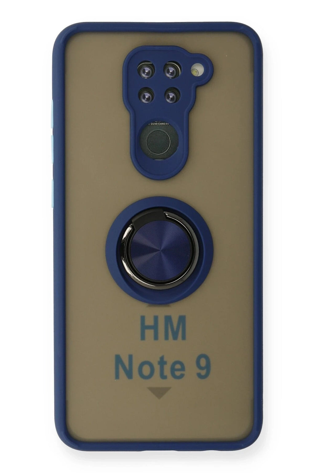 Mey İthalat® Redmi Note 9 Kılıf Montreal Yüzüklü Silikon Kapak - Lacivert