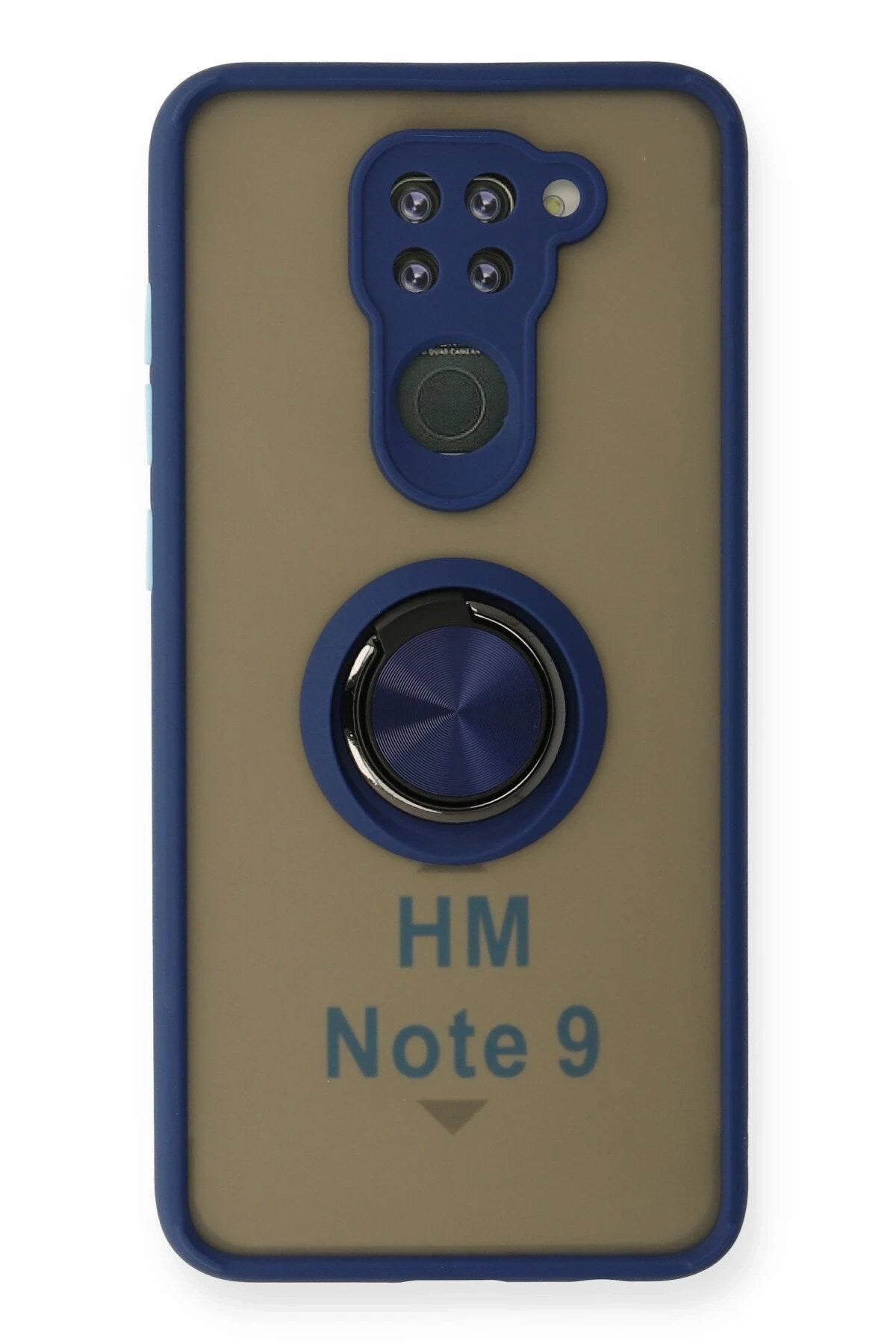 Mey İthalat® Redmi Note 9 Kılıf Montreal Yüzüklü Silikon Kapak - Lacivert