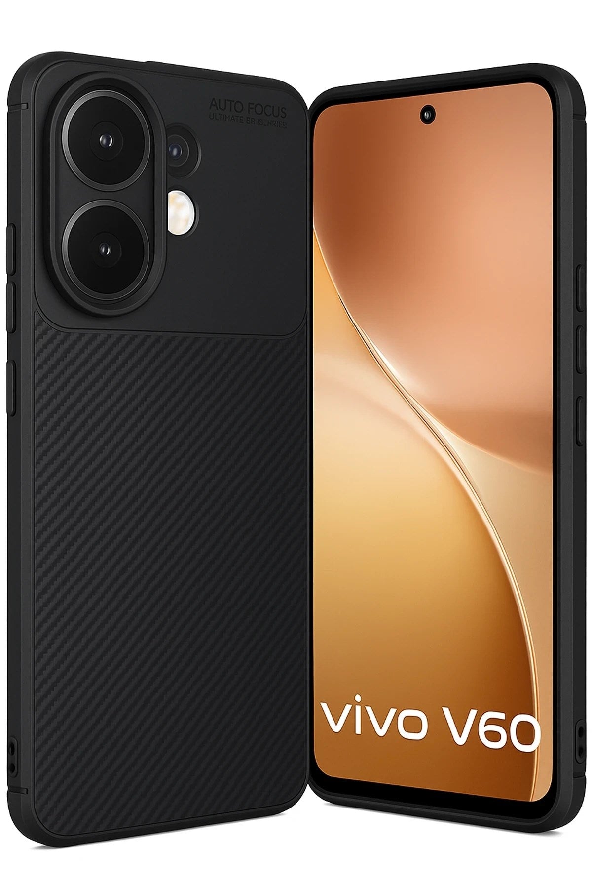 Mey İthalat® Vivo V60 5G Auto Focus Karbon Kapak - Siyah