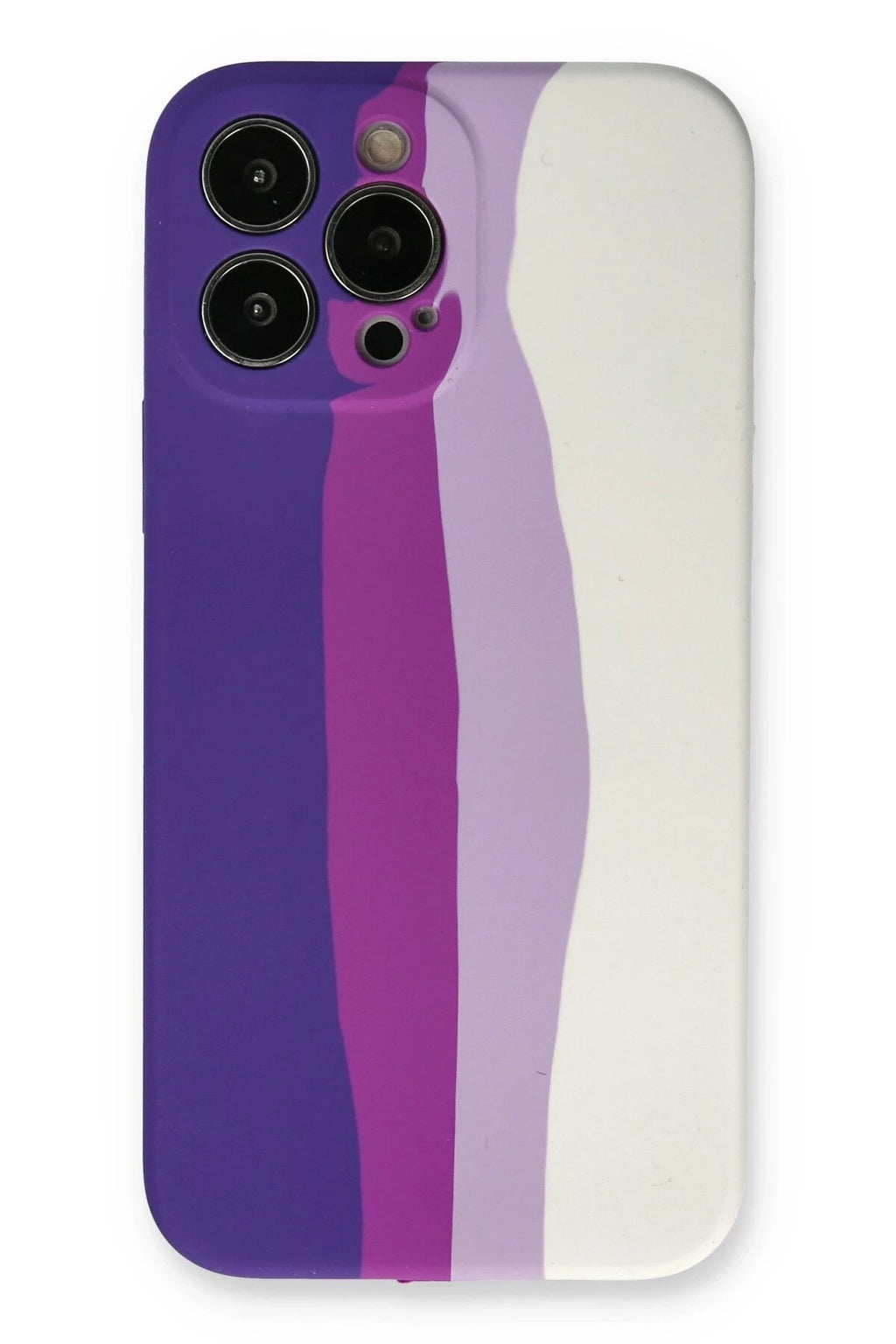 Mey İthalat® iPhone 13 Pro Kılıf Ebruli Lansman Silikon - Mor-Beyaz