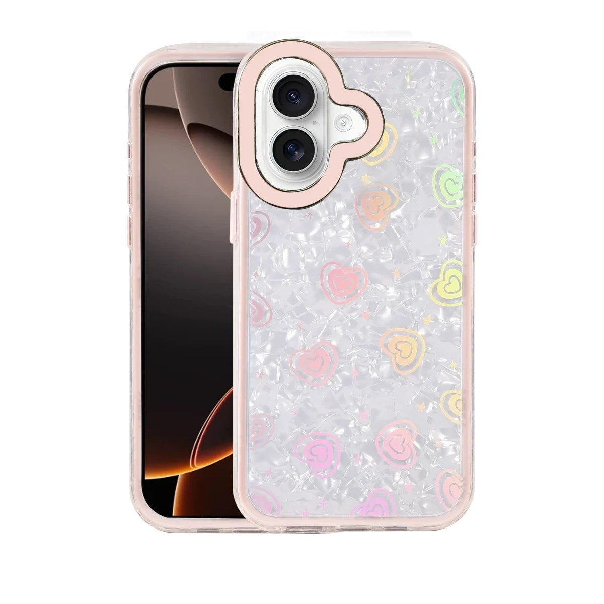 Mey İthalat® iPhone 16 Lumi Desenli Kapak - Pembe