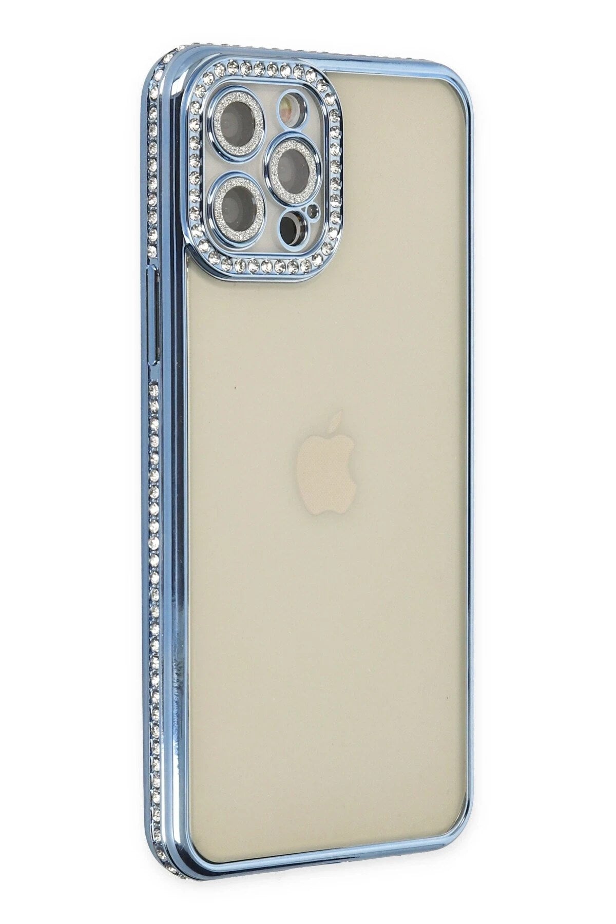 Mey İthalat® iPhone 12 Pro Kılıf Joke Taşlı Silikon - Mavi