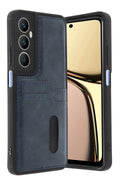 Mey İthalat® Realme C65 Sara Kartvizitli Deri Kılıf - Lacivert